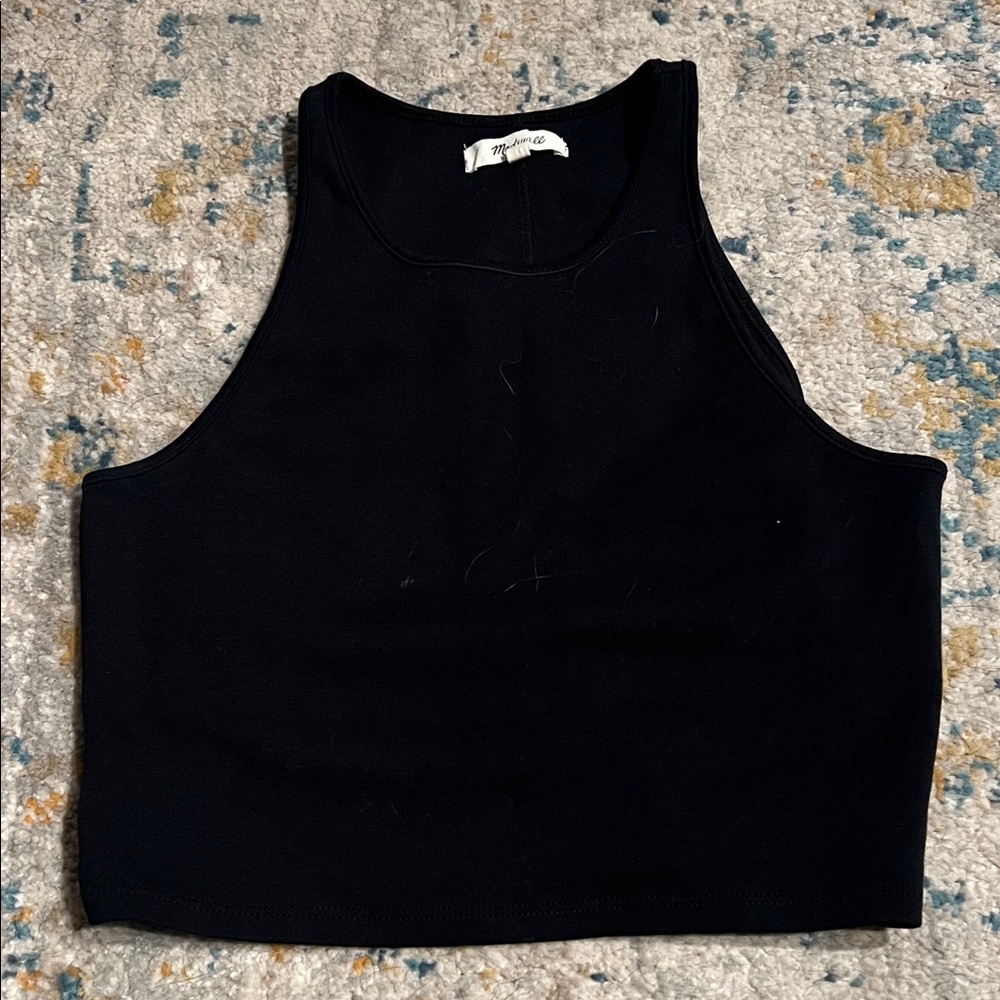 Madewell Black Sleeveless Crop Top